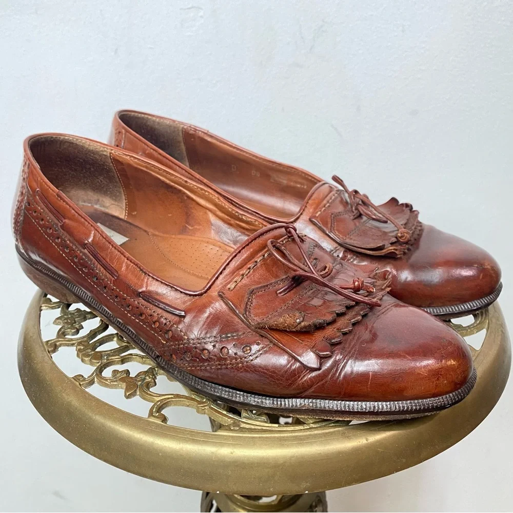 🍄 3/$30 Vintage Leather Tassel Loafers Made in Italy